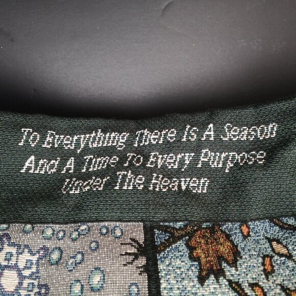 Vintage Unbranded 25" Seasons Tapestry "To Everything There is a Season" Pillow - Picture 2 of 5
